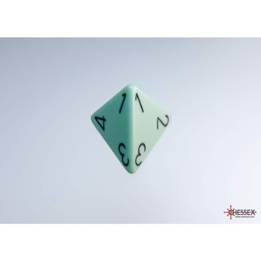 WCXPQ0465E4 Green Pastel Dice with Black Numbers D4 Aprox 16mm (5/8in) Pack of 4