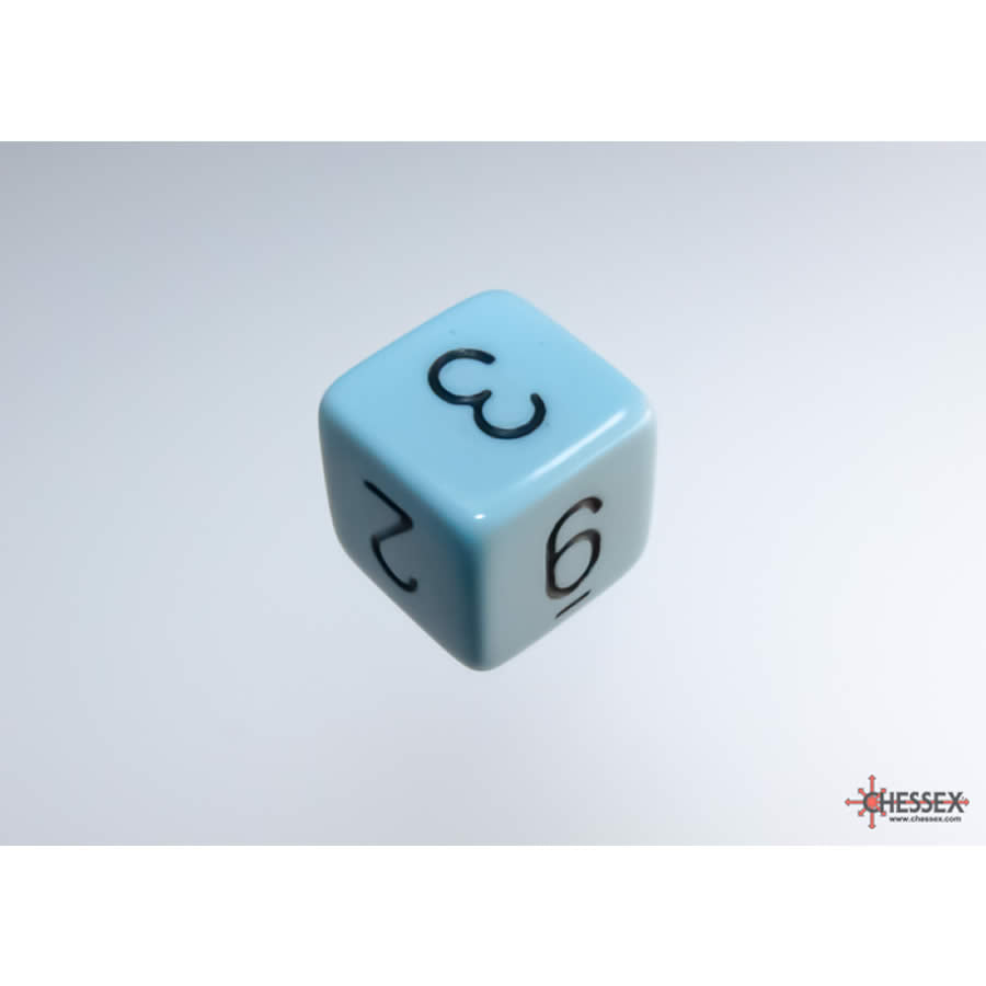 WCXPQ0666E4 Blue Pastel Dice with Black Numbers D6 Aprox 16mm (5/8in) Pack of 4