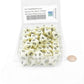 WCXPQ0800E50 Ivory Opaque Dice with Black Numbers D8 Approx 16mm (5/8in) Pack of 50 Dice