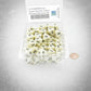 WCXPQ0800E50 Ivory Opaque Dice with Black Numbers D8 Approx 16mm (5/8in) Pack of 50 Dice