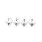 WCXPQ0801E4 White Opaque Dice with Black Numbers D8 Aprox 16mm (5/8in) Pack of 4 Dice Wondertrail