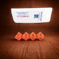 WCXPQ0803E4 Orange Opaque Dice with Black Numbers D8 Aprox 16mm (5/8in) Pack of 4 Dice