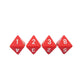 WCXPQ0804E4 Red Opaque Dice with White Numbers D8 Aprox 16mm (5/8in) Pack of 4 Dice Wondertrail