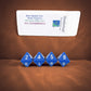 WCXPQ0806E4 Blue Opaque Dice with White Numbers D8 Aprox 16mm (5/8in) Pack of 4 Dice