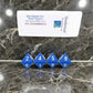 WCXPQ0806E4 Blue Opaque Dice with White Numbers D8 Aprox 16mm (5/8in) Pack of 4 Dice