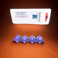 WCXPQ0807E4 Purple Opaque Dice with White Numbers D8 Aprox 16mm (5/8in) Pack of 4 Dice