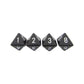 WCXPQ0808E4 Black Opaque Dice with White Numbers D8 Aprox 16mm (5/8in) Pack of 4 Dice