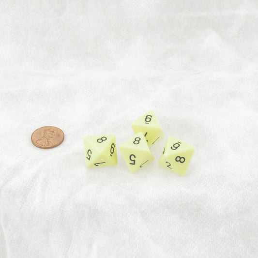 WCXPQ0862E4 Yellow Pastel Dice with Black Numbers D8 Aprox 16mm (5/8in) Pack of 4