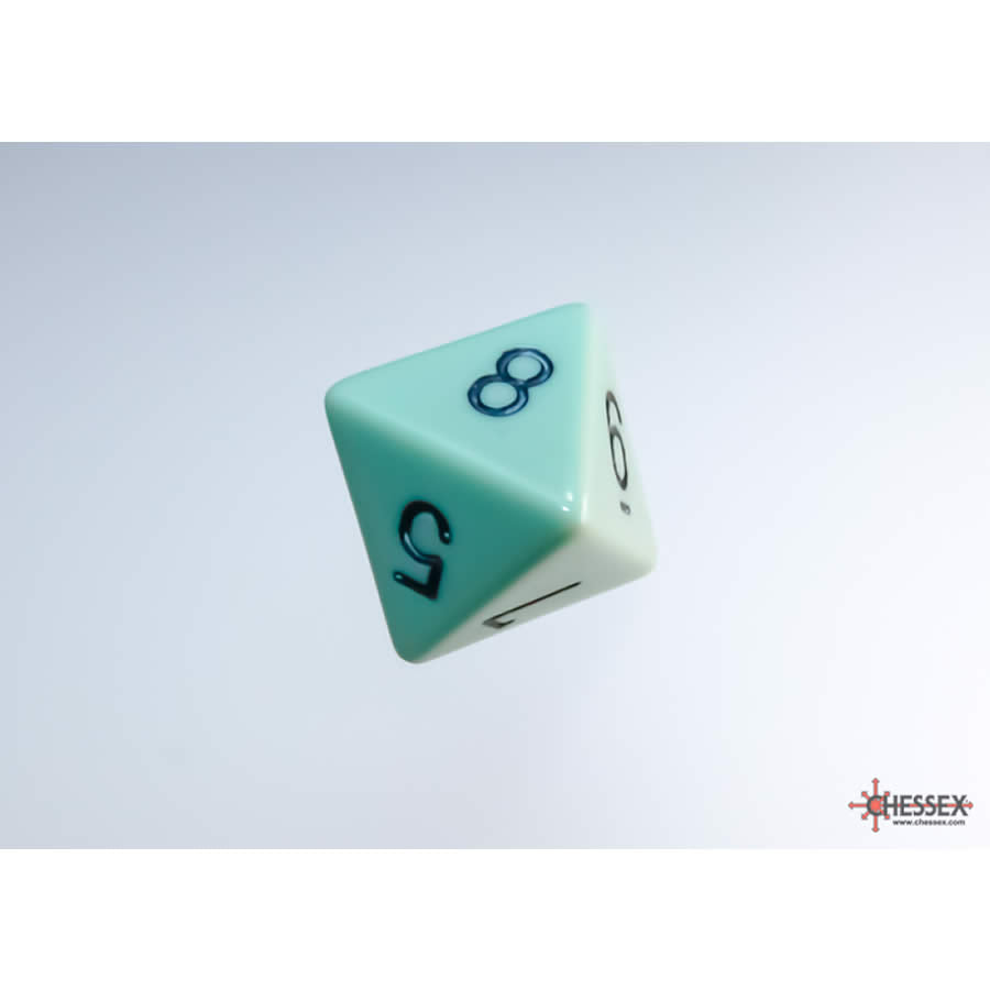 WCXPQ0865E4 Green Pastel Dice with Black Numbers D8 Aprox 16mm (5/8in) Pack of 4