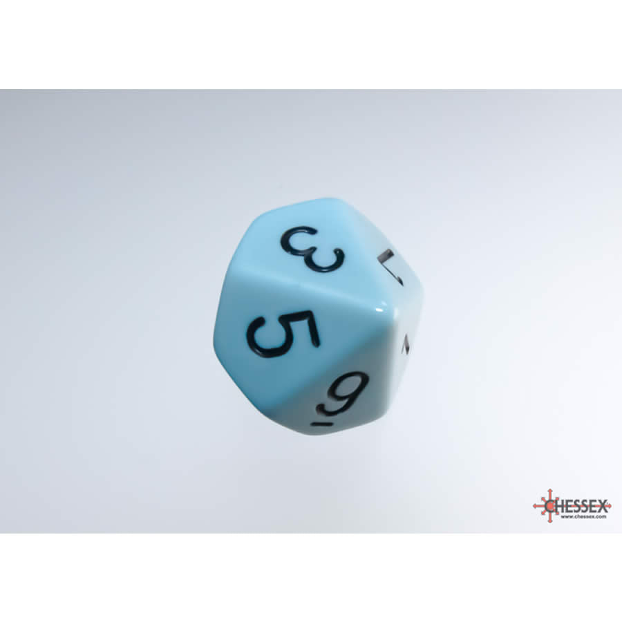 WCXPQ1066E4 Blue Pastel Dice with Black Numbers D10 Aprox 16mm (5/8in) Pack of 4