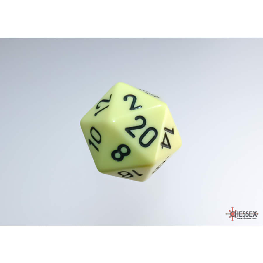 WCXPQ2062E4 Yellow Pastel Dice with Black Numbers D20 Aprox 16mm (5/8in) Pack of 4