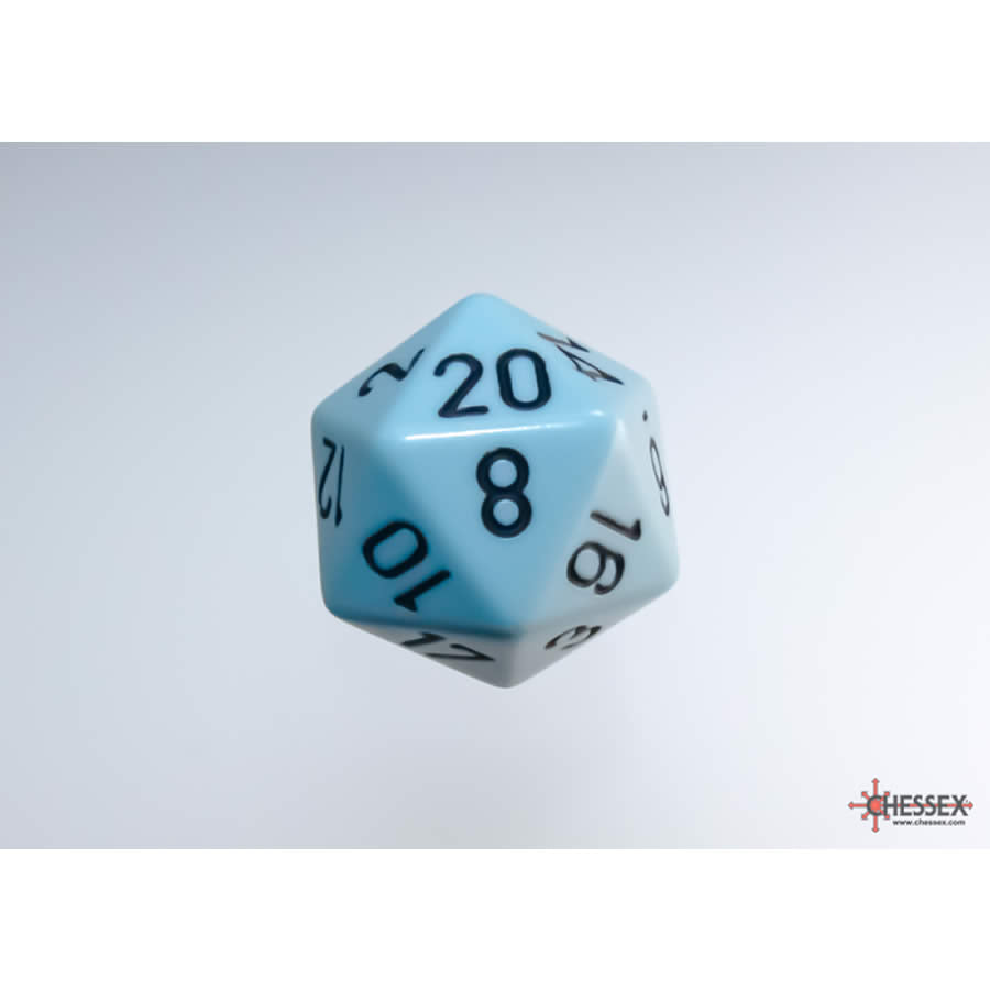 WCXPQ2066E4 Blue Pastel Dice with Black Numbers D20 Aprox 16mm (5/8in) Pack of 4