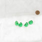 WCXPT0305E4 Green Translucent Dice with White Numbers D3 Aprox 15mm (19/32in) Pack of 4