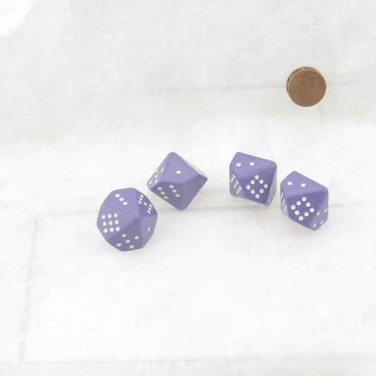 WCXXQ0207E4 Purple Opaque Dice with White Pips D10 20mm (25/32in) Pack of 4