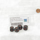 WCXXQ0318E4 Black Opaque Dice Red Numbers D3 (D6 1-3 Twice) 16mm Pack of 4