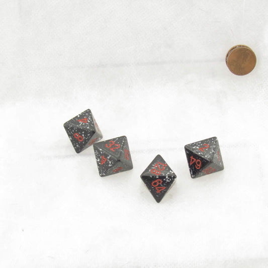 WCXXSDC39E4 Space Speckled Dice with Red Numbers D8 Doubling Cube 18mm (23/32in) Pack of 4