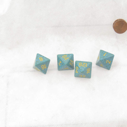 WCXXSDC47E4 Primula Speckled Dice with Yellow Numbers D8 Doubling Cube 18mm (23/32in) Pack of 4