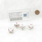 WCXXSDC57E4 Dalmation Speckled Dice with Red Numbers D8 Doubling Cube 18mm (23/32in) Pack of 4
