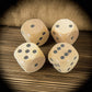WKP02173E4 Natural Wood Dice with Black Pips D6 30mm (1.18in) Pack of 4 Dice