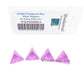 WKP02400E4 Orchid Transparent Dice with White Numbers D4 16mm (5/8in) Pack of 4 Dice