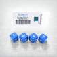 WKP02453E4 Blue Opaque Dice White Numbers D6 16mm (5/8in) Pack of 4