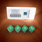 WKP02454E4 Green Opaque Dice with White Numbers D6 16mm (5/8in) Pack of 4 Dice