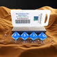 WKP02669E4 Blue Transparent Dice with White Numbers D10 16mm (5/8in) Pack of 4 Dice