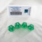 WKP02760E4 Green Transparent Dice White Numbers D12 16mm Pack of 4