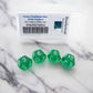 WKP02760E4 Green Transparent Dice White Numbers D12 16mm Pack of 4
