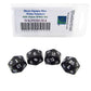 WKP02813E4 Black Opaque Dice White Numbers D20 16mm Pack of 4
