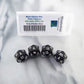WKP02813E4 Black Opaque Dice White Numbers D20 16mm Pack of 4