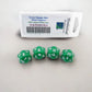 WKP02815E4 Green Opaque Dice with White Numbers D20 16mm (5/8in) Pack of 4 Dice
