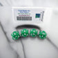WKP02815E4 Green Opaque Dice with White Numbers D20 16mm (5/8in) Pack of 4 Dice