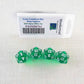 WKP02847E4 Green Transparent Dice White Numbers D20 16mm Pack of 4