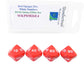 WKP03826E4 Red Opaque Dice White Numbers DT10 16mm Pack of 4