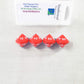 WKP03826E4 Red Opaque Dice White Numbers DT10 16mm Pack of 4