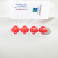 WKP03826E4 Red Opaque Dice White Numbers DT10 16mm Pack of 4