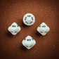 WKP03827E4 White Opaque Dice with Black Numbers DT10 16mm (5/8in) Pack of 4 Dice