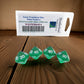 WKP03844E4 Green Transparent Dice with White Numbers DT10 16mm (5/8in) Pack of 4 Dice