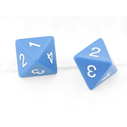WKP04796E2 Blue Jumbo Dice with White Numbers D8 25mm Pack of 2