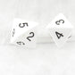 WKP04798E2 White Jumbo Dice with Black Numbers D8 25mm Pack of 2