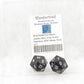 WKP04807E2 Black Jumbo Dice with White Numbers D20 30mm Pack of 2