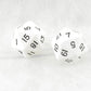 WKP04810E2 White Jumbo Dice with Black Numbers D20 30mm Pack of 2