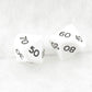 WKP04814E2 White Jumbo Dice with Black Numbers DT10 25mm Pack of 2