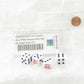 WKP07111E4 USA Country Dice White Opaque Blue Pips D6 16mm Pack of 4