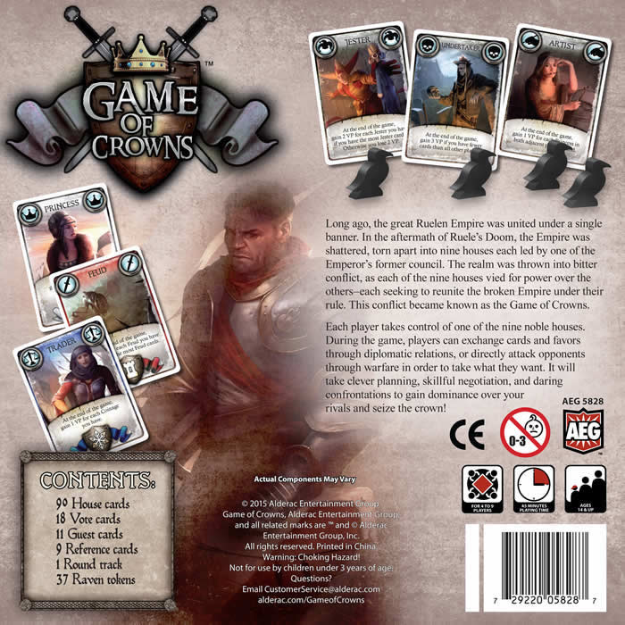 AEG5828 Game Of Crowns Card Game Alderac Entertainment 2nd Image