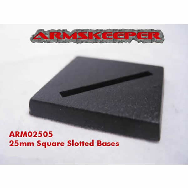 ARM02505 Square Slotted 25mm Miniature Bases Pack of 20 ArmsKeeper Main Image