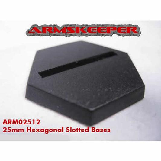 ARM02512 Hexagonal Slotted 25mm Miniature Bases Mega Pack of 80 Main Image