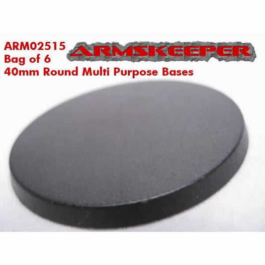 ARM02515 Round Multi Purpose 40mm Miniature Bases Pack of 6 Main Image