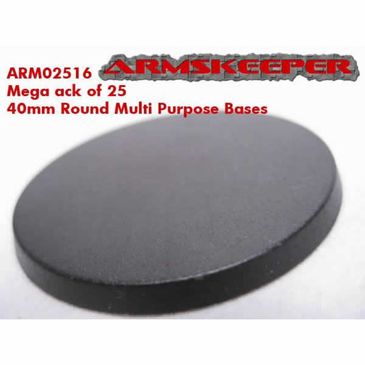 ARM02516 Round Multi Purpose 40mm Miniature Bases Mega Pack of 25 Main Image